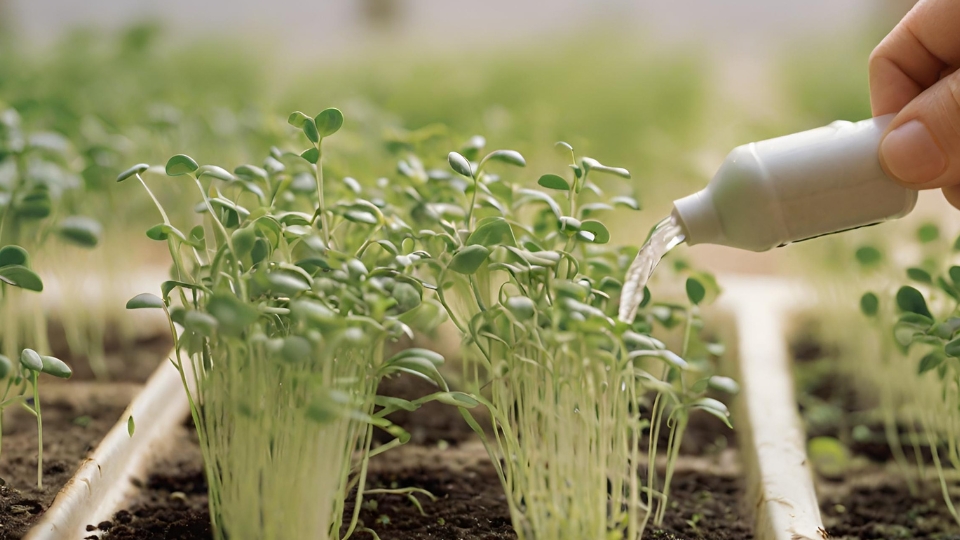 Watering And Feeding The Microgreens